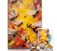 1000 Piece Jigsaw Puzzle for Adults And Teenagers Bee Painting 1000 Pieces for Adults,learning Educational for Is Ideal As A Gift for The Whole Family (size 38x26cm)