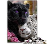 1000 Piece Jigsaw Puzzle for Adults And Teenagers Black And White Leopard for Age 14 Years And over Family Games Christmas Game Presents for Women 50x75cm