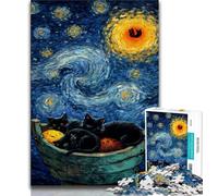 1000 Piece Jigsaw Puzzle for Adults And Teenagers Black Cat Art Puzzles for Teenagers,for Educational Game Challenge Toy Birthday Present, Gifts, Wall Art (size 38x26cm)