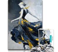 1000 Piece Jigsaw Puzzle for Adults And Teenagers Black Gold Girl Teenager Jigsaw,Birthday Gift Idea for Adults, Family Game And Hobby 50x75cm