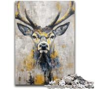 1000 Piece Jigsaw Puzzle for Adults And Teenagers Black Golden Deer Help The Brain Exercise Addictive Toys to Cultivate Patience Wall Decoration 50x75cm