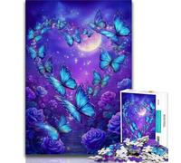 1000 Piece Jigsaw Puzzle for Adults And Teenagers Blue Butterfly 1000 Piece Puzzle,Educational Stress Relief Toy Gifts for Friends And Family 75x50cm