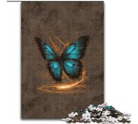 1000 Piece Jigsaw Puzzle for Adults And Teenagers Blue Butterfly, Challenging Difficult with Fully Interlocking Randomly Shaped Pieces (Size 50x75cm)