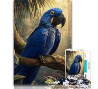 1000 Piece Jigsaw Puzzle for Adults And Teenagers Blue Parrot Puzzles for Teenagers,with Matching Poster And Trivia Sheet for Ages 14+ 75x50cm