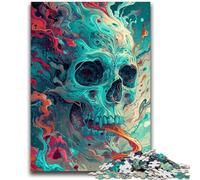 1000 Piece Jigsaw Puzzle for Adults And Teenagers Blue Skull Teenager Jigsaw,Birthday Gift Idea for Adults, Family Game And Hobby (50x75cm)