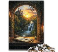 1000 Piece Jigsaw Puzzle for Adults And Teenagers Books by The Window for Age 14+ Intellectual Game Christmas Birthday Gifts 50x75cm