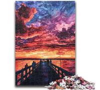 1000 Piece Jigsaw Puzzle for Adults And Teenagers Bridge at Sunset for Age 14 Years And over Family Games Christmas Game Presents for Women 26x38cm