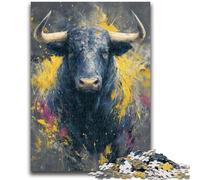 1000 Piece Jigsaw Puzzle for Adults And Teenagers Bull Oil Painting Educational Stress Relief Toy Gifts for Friends And Family 50x75cm