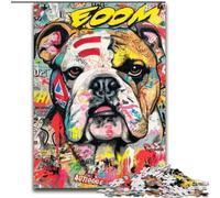 1000 Piece Jigsaw Puzzle for Adults And Teenagers Bulldog Doodle, Stress Relief with Fully Interlocking Randomly Shaped Pieces for And 14 Years Old (Size 26x38cm)