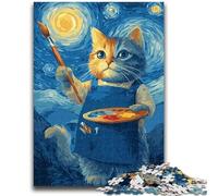 1000 Piece Jigsaw Puzzle for Adults And Teenagers Cat Painter Puzzles for Teenagers,Quiz Game Wall Decoration Unique Birthday And Xmas Gifts (50x75cm)