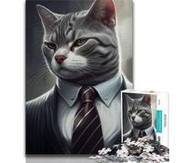 1000 Piece Jigsaw Puzzle for Adults And Teenagers Cat Suit Animal Teenager Jigsaw,Fun Present & Activity for Home,Toy for Rainy Days 38x26cm