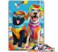 1000 Piece Jigsaw Puzzle for Adults And Teenagers Cats And Dogs on The Beach Educational Stress Relief Toy Gifts for Friends And Family 50x75cm