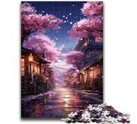 1000 Piece Jigsaw Puzzle for Adults And Teenagers Cherry Blossom Road Educational Stress Relief Toy Gifts for Friends And Family 26x38cm
