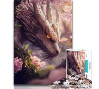 1000 Piece Jigsaw Puzzle for Adults And Teenagers Cherry Blossoms Dragon Adult Puzzles,Fun Games Wall Decoration Unique Birthday And Xmas Gifts (size 75x50cm)