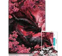 1000 Piece Jigsaw Puzzle for Adults And Teenagers Cherry Blossoms Japanese Dragon Adult Puzzles,Educational Games Wall Decoration Unique Birthday And Xmas Gifts (size 38x26cm)