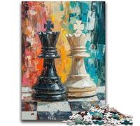 1000 Piece Jigsaw Puzzle for Adults And Teenagers Chess Oil Painting 1000 Piece Jigsaw,Learning Educational Toys Family Games Unique Birthday And Gifts (38x26cm)