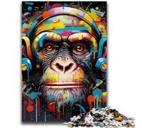 1000 Piece Jigsaw Puzzle for Adults And Teenagers Chimpanzee Graffiti Teenager Jigsaw,Fun Present & Activity for Home,Toy for Rainy Days (50x75cm)