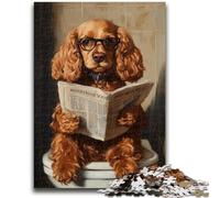 1000 Piece Jigsaw Puzzle for Adults And Teenagers Cocker Spaniel Sitting Toilet 1000 Piece Puzzle,is Ideal As Gifts for The Whole Family for Age 14 (50x75cm)
