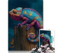 1000 Piece Jigsaw Puzzle for Adults And Teenagers Color Chameleon Teenager Puzzles,Family Educational Games Home Decoration Gift (size 38x26cm)