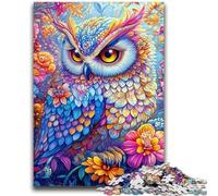 1000 Piece Jigsaw Puzzle for Adults And Teenagers Color Owl Family Game Stress Reliever Difficult Challenge Artists Collection, Fine Art 26x38cm