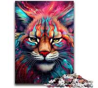 1000 Piece Jigsaw Puzzle for Adults And Teenagers Colorful Art Lynx 1000 Pieces for Adults,Staycation Kill Time with Fully Interlocking Randomly Shaped Pieces (50x75cm)