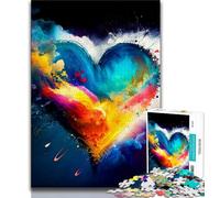 1000 Piece Jigsaw Puzzle for Adults And Teenagers Colorful Heart Puzzles,Family Educational Games Home Decoration Gift 75x50cm