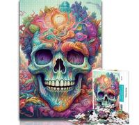 1000 Piece Jigsaw Puzzle for Adults And Teenagers Colorful Skulls Adult Puzzles,Game Toys Every Piece Is Unique - Challenging Family Fun Game (size 38x26cm)