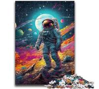 1000 Piece Jigsaw Puzzle for Adults And Teenagers Colourful Astronaut 1000 Pieces for Adults,Staycation Kill Time with Fully Interlocking Randomly Shaped Pieces (26x38cm)