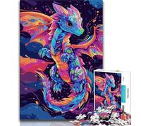 1000 Piece Jigsaw Puzzle for Adults And Teenagers Colourful Baby Dragons Adult Puzzles,Game Toys Every Piece Is Unique - Challenging Family Fun Game (size 38x26cm)