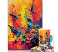 1000 Piece Jigsaw Puzzle for Adults And Teenagers Colourful Flowers And Birds Puzzles for Teenagers,for Educational Game Challenge Toy Birthday Present, Gifts, Wall Art (size 38x26cm)