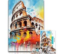 1000 Piece Jigsaw Puzzle for Adults And Teenagers Colourful Roman Colosseum Adult Puzzles,Game Toys Every Piece Is Unique - Challenging Family Fun Game (size 38x26cm)