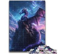1000 Piece Jigsaw Puzzle for Adults And Teenagers Cosmic Dragon Staycation Kill Time with Fully Interlocking Randomly Shaped Pieces 26x38cm