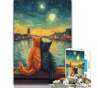 1000 Piece Jigsaw Puzzle for Adults And Teenagers Couple Cat 1000 Pieces for Teenagers,learning Educational Is Ideal As A Gift for The Whole Family (size 75x50cm)