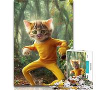 1000 Piece Jigsaw Puzzle for Adults And Teenagers Dancing Cat 1000 Pieces for Adults,learning Educational for Is Ideal As A Gift for The Whole Family (size 38x26cm)