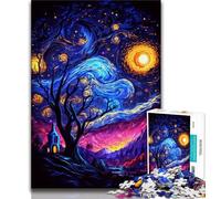 1000 Piece Jigsaw Puzzle for Adults And Teenagers Dancing Night Stars 1000 Pieces for Adults,Staycation Kill Time with Fully Interlocking Randomly Shaped Pieces 38x26cm