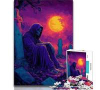1000 Piece Jigsaw Puzzle for Adults And Teenagers Death in The Cemetery,Fun Games Wall Decoration Unique Birthday And Xmas Gifts 75x50cm