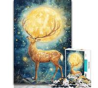1000 Piece Jigsaw Puzzle for Adults And Teenagers Deer Under The Moon Teenager Jigsaw,Birthday Gift Idea for Adults, Family Game And Hobby 50x75cm