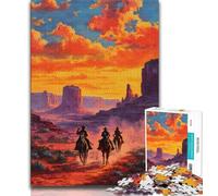 1000 Piece Jigsaw Puzzle for Adults And Teenagers Desert Cowboy Adult Puzzles,Educational Games Wall Decoration Unique Birthday And Xmas Gifts (size 75x50cm)