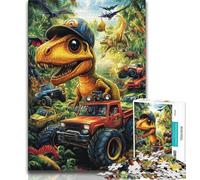 1000 Piece Jigsaw Puzzle for Adults And Teenagers Dinosaur And Car 1000 Pieces for Teenagers,Educational Games Home Decoration Suitable for Desktop Decoration (size 75x50cm)
