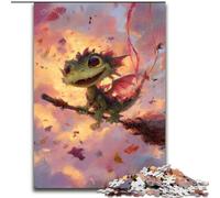 1000 Piece Jigsaw Puzzle for Adults And Teenagers Dinosaur Wizard,Staycation Kill Time with Matching Poster And Trivia Sheet 38x26cm