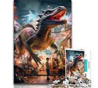 1000 Piece Jigsaw Puzzle for Adults And Teenagers Dinosaur World,Stress Reliever Staycation Kill Time Wishlist with Santa Claus (38x26cm)