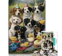1000 Piece Jigsaw Puzzle for Adults And Teenagers Dog Picnic Puzzles,Family Educational Games Home Decoration Gift 38x26cm