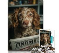 1000 Piece Jigsaw Puzzle for Adults And Teenagers Dog Reading Newspaper 1000 Pieces for Adults,Staycation Kill Time with Fully Interlocking Randomly Shaped Pieces 75x50cm