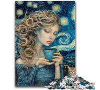 1000 Piece Jigsaw Puzzle for Adults And Teenagers Drinking Coffee in The Night Sky for And from 14 Years And over Play Toys Because It Is Ideal As A Gift for The Whole Family 38x26cm