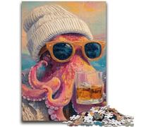 1000 Piece Jigsaw Puzzle for Adults And Teenagers Drinking Octopus Puzzles,Educational Toy Funny Family Games Unique Home Decor (38x26cm)