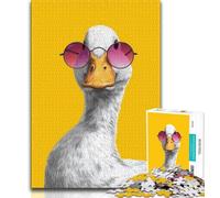 1000 Piece Jigsaw Puzzle for Adults And Teenagers Duck Wearing Sunglasses,Learning Educational Toys Family Games Enhance Love between Couples (75x50cm)