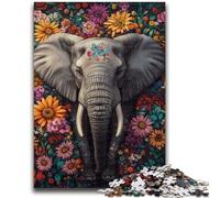1000 Piece Jigsaw Puzzle for Adults And Teenagers Elephant Flowers Adult Puzzles,Quiz Game Wall Decoration Unique Birthday And Xmas Gifts (75x50cm)