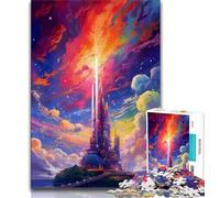 1000 Piece Jigsaw Puzzle for Adults And Teenagers Fantasy Castle The Island 1000 Pieces for Adults,Staycation Kill Time with Fully Interlocking Randomly Shaped Pieces 38x26cm