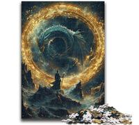 1000 Piece Jigsaw Puzzle for Adults And Teenagers Fantasy Dragon Wizard Adult Puzzles,Quiz Game Wall Decoration Unique Birthday And Xmas Gifts (75x50cm)