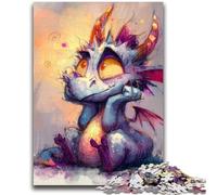 1000 Piece Jigsaw Puzzle for Adults And Teenagers Fantasy Flying Dragon Puzzles for Teenagers,with Matching Poster And Trivia Sheet for Ages 14+ (26x38cm)